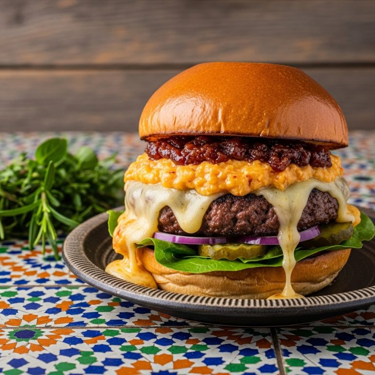 Advanced BBQ Smokehouse Burger with Smoky Pimento Cheese & Bacon Jam