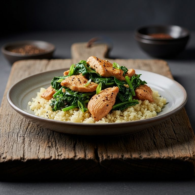 African Delight: Kenyan Paleo Chicken Sukuma Wiki Stir Fry with Cauliflower Rice