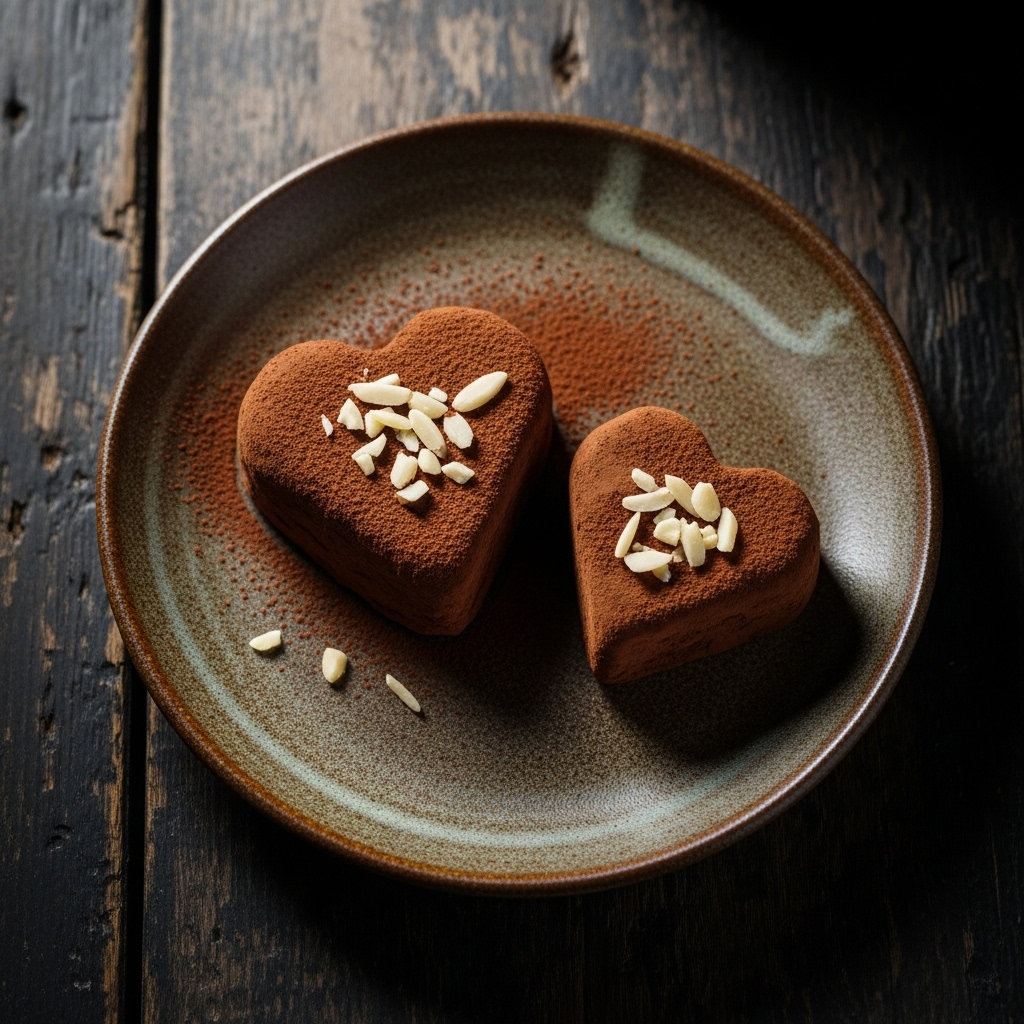 Almond-Cocoa Truffle Hearts for Two