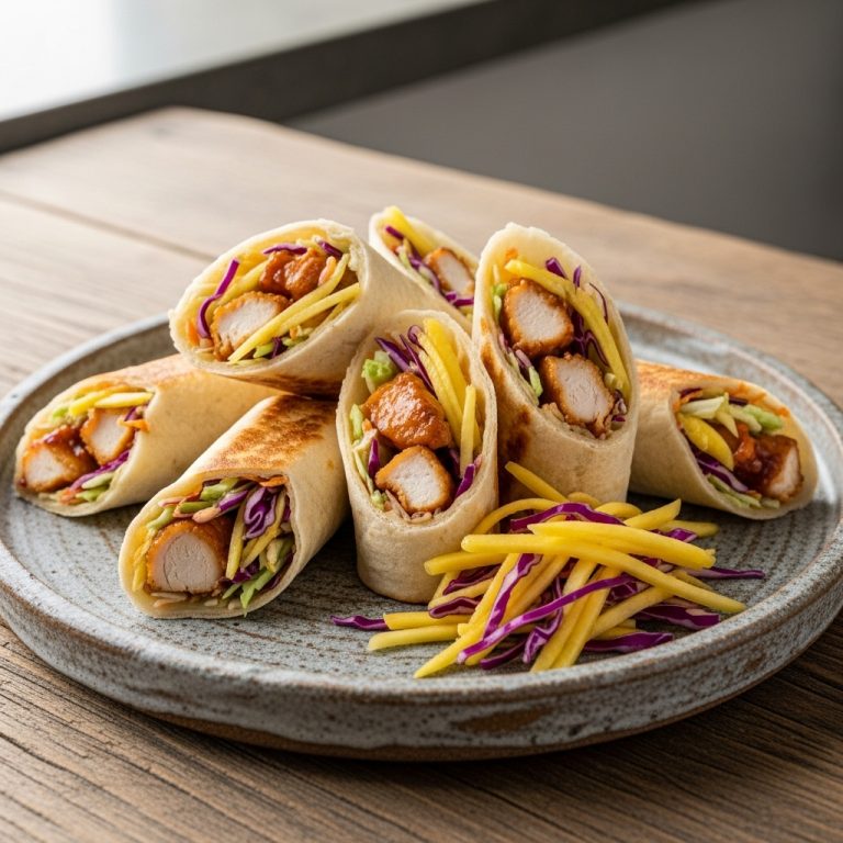 “Aloha Bites: Hawaiian Snack Rolls with Pineapple-Teriyaki Chicken and Mango Slaw”