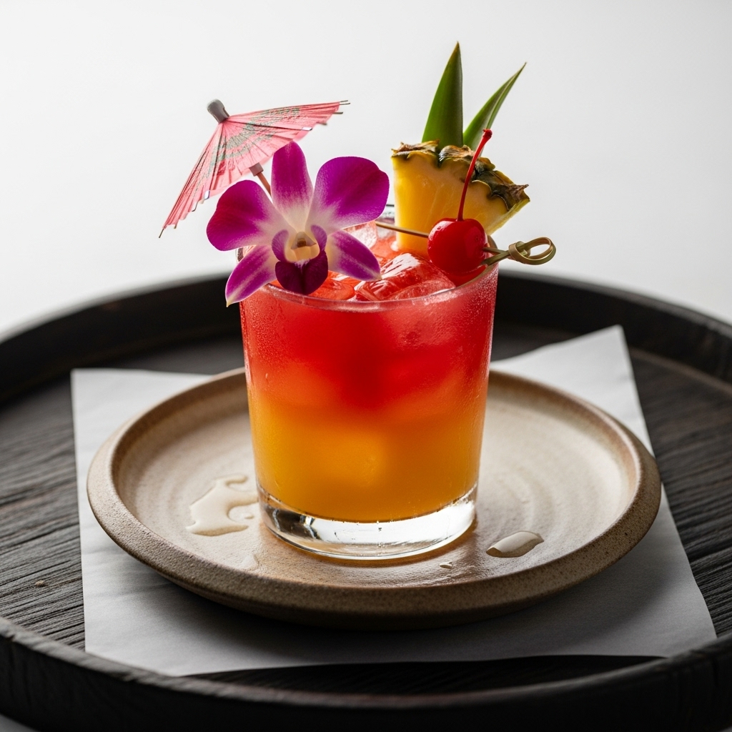 Aloha Mai Tai Mocktail – Tropical Twilight in a Glass