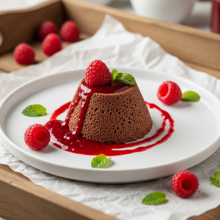 Amaretto-Infused Dark Chocolate Mousse with Raspberry Coulis