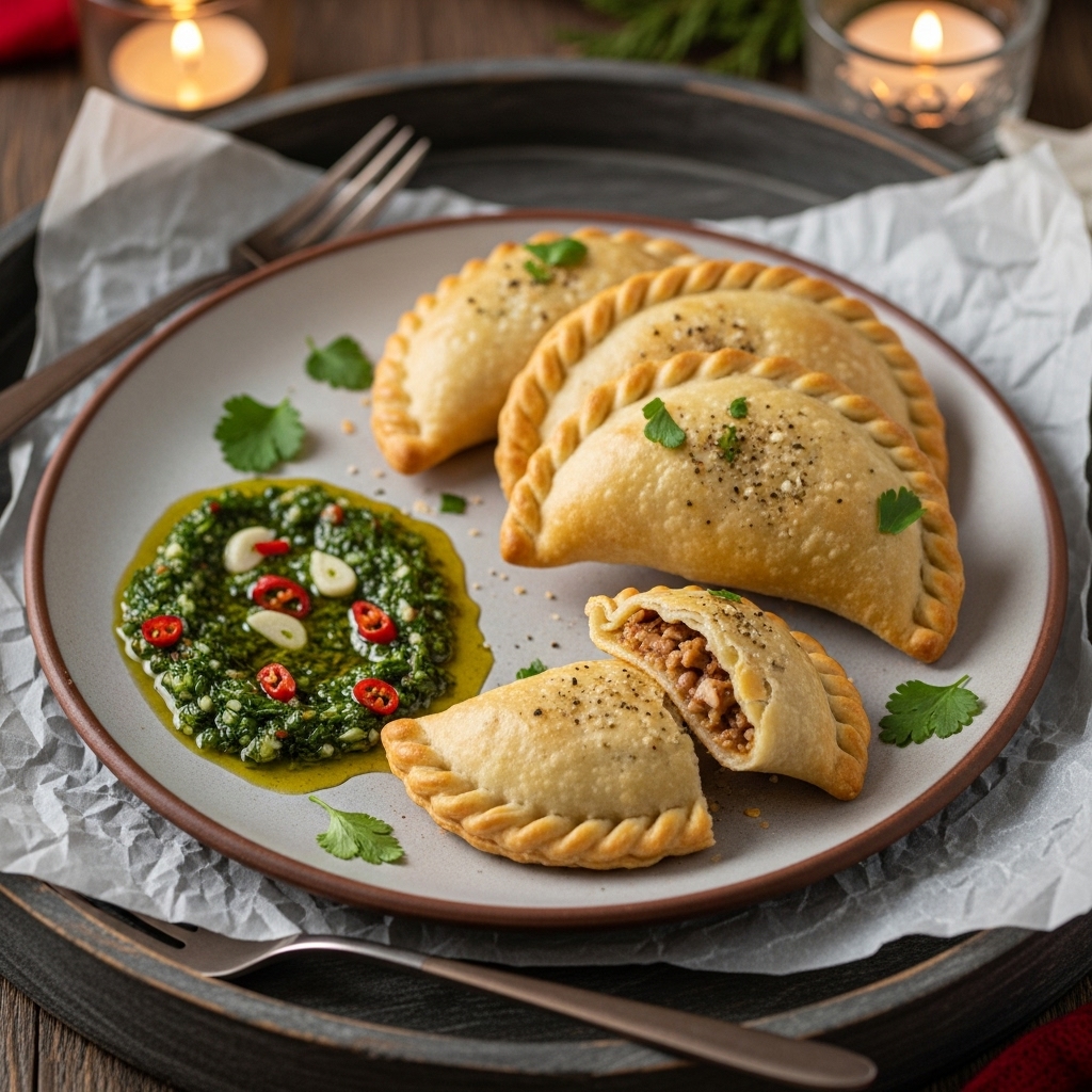 Argentinian Breakfast: Delicious Empanadas and Chimichurri Sauce