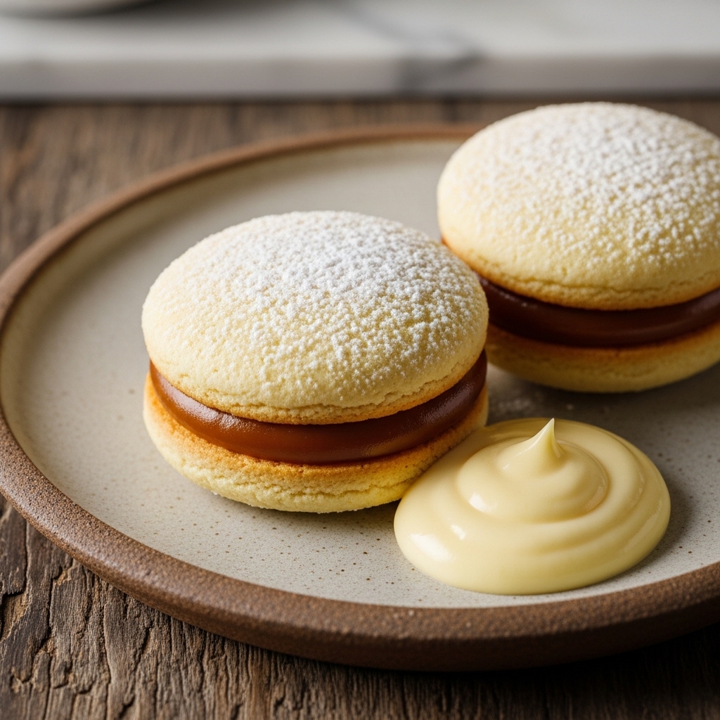 Argentinian Gluten-Free Alfajores with Dulce de Leche and Vanilla Custard