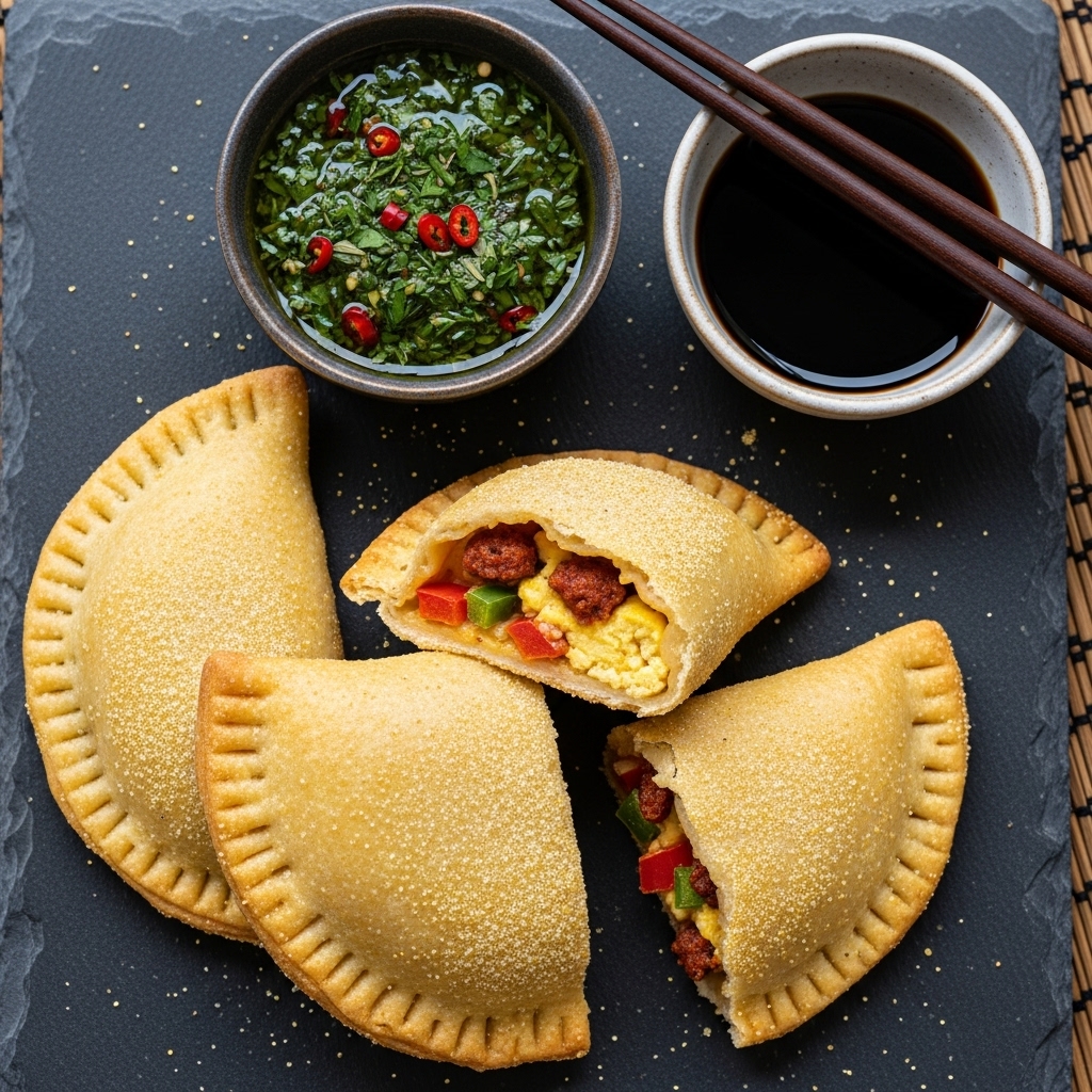 Argentinian Gluten-Free Breakfast Empanadas with Chimichurri Sauce