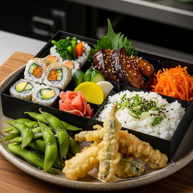 Aromatic Japanese Vegetarian Bento Box – A Sensory Symphony of Textures & Flavors