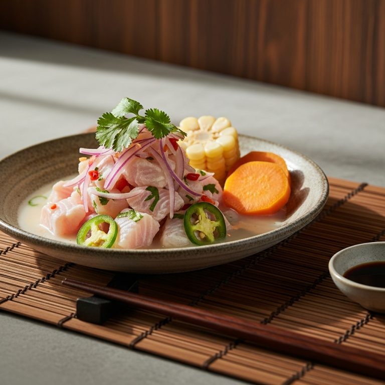 “Aromatic Peruvian Ceviche Delight – A Fresh, Zesty, and Exquisite Seafood Symphony”