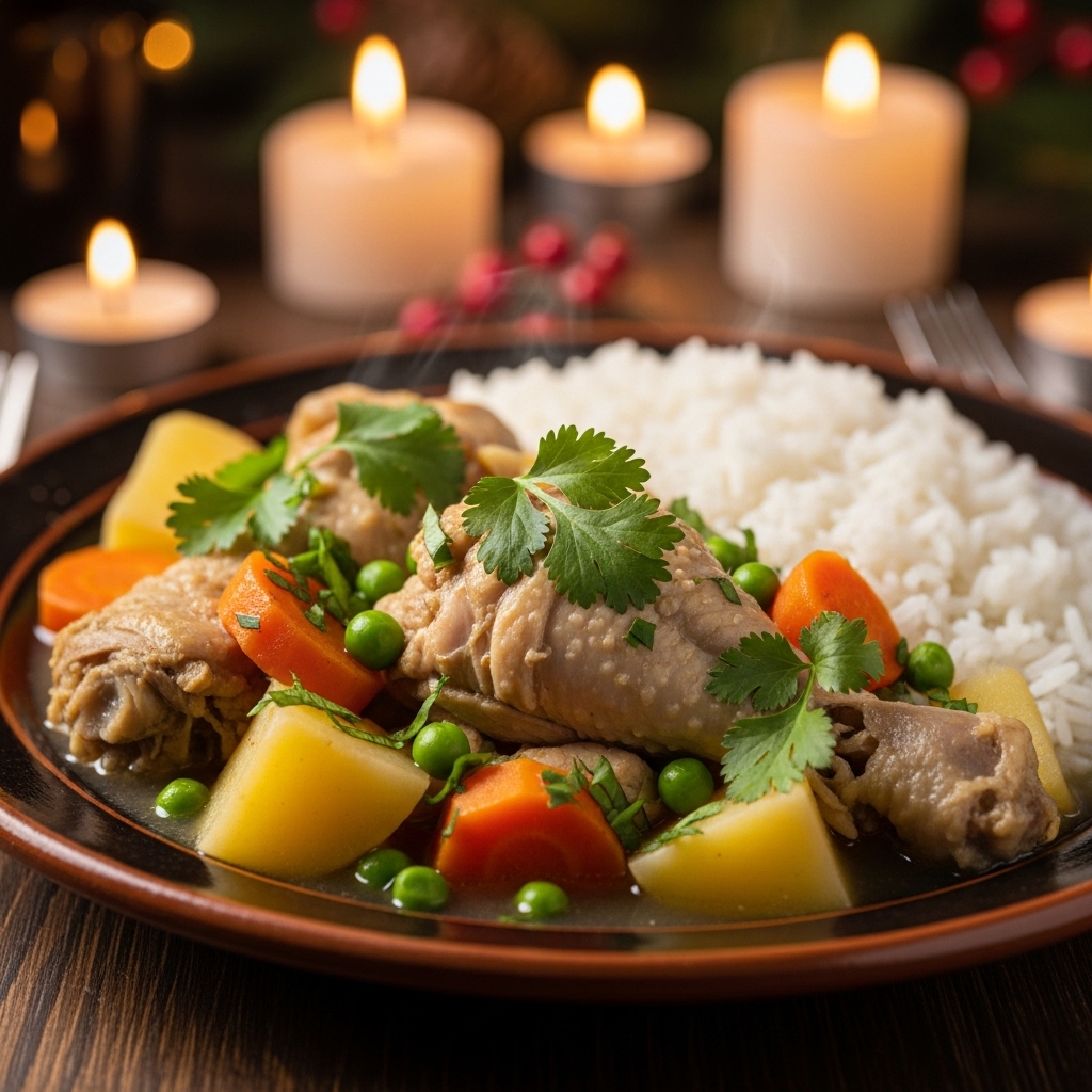 Authentic Colombian Chicken Stew with Rice and Aromatic Herbs – A Mouthwatering Comfort Meal