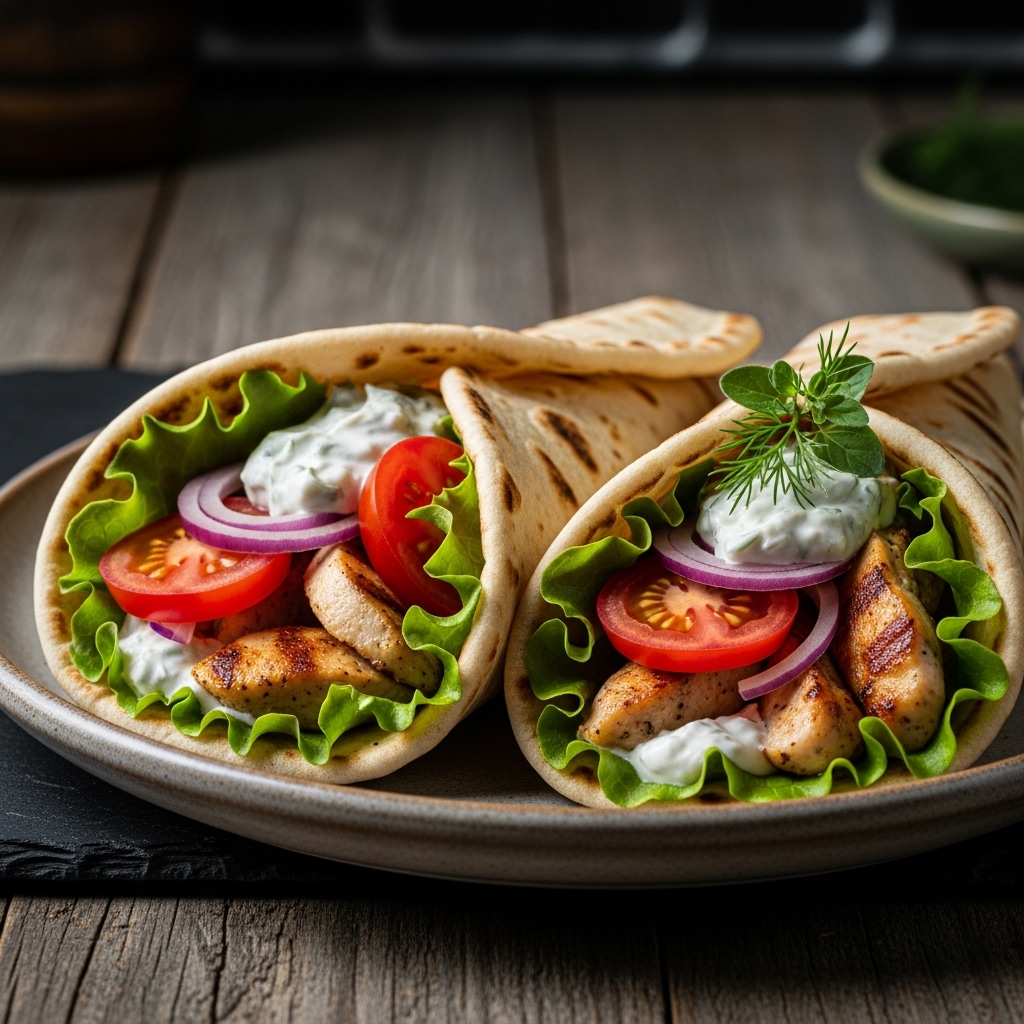 “Authentic Greek Gyros Wraps with Grilled Chicken & Tzatziki – Paleo Diet Recipe”