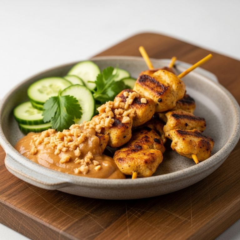 Authentic Thai Chicken Satay with Peanut Sauce & Cucumber Salad – A Quick and Easy Weeknight Meal