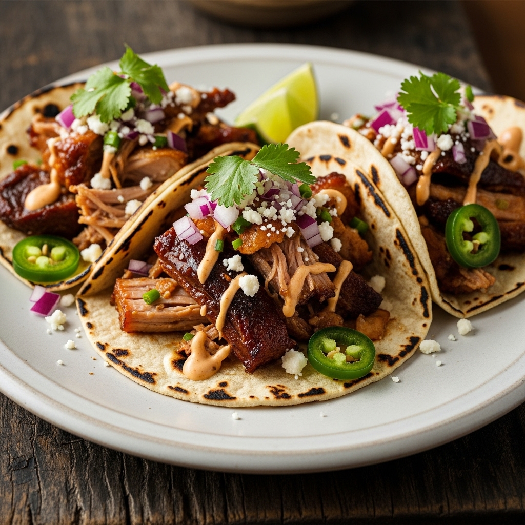 “BBQ Smokehouse Carnitas Tacos”