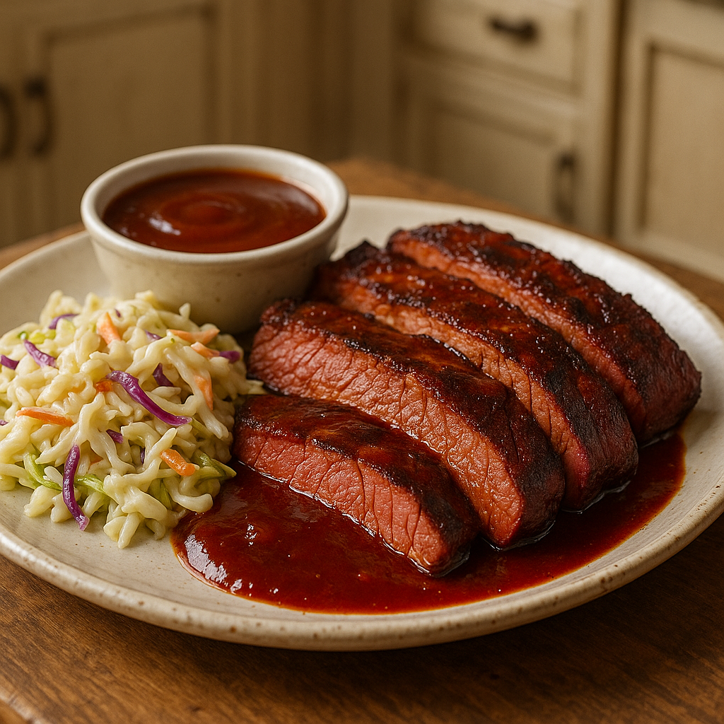 BBQ Smokehouse Dinner: Famous Restaurant Copycat – Southern BBQ Tri Tip Steak & Creamy Coleslaw