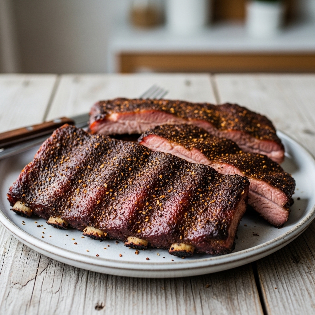 BBQ Smokehouse Dinner: Memphis-Style Dry Rubbed Pork Ribs