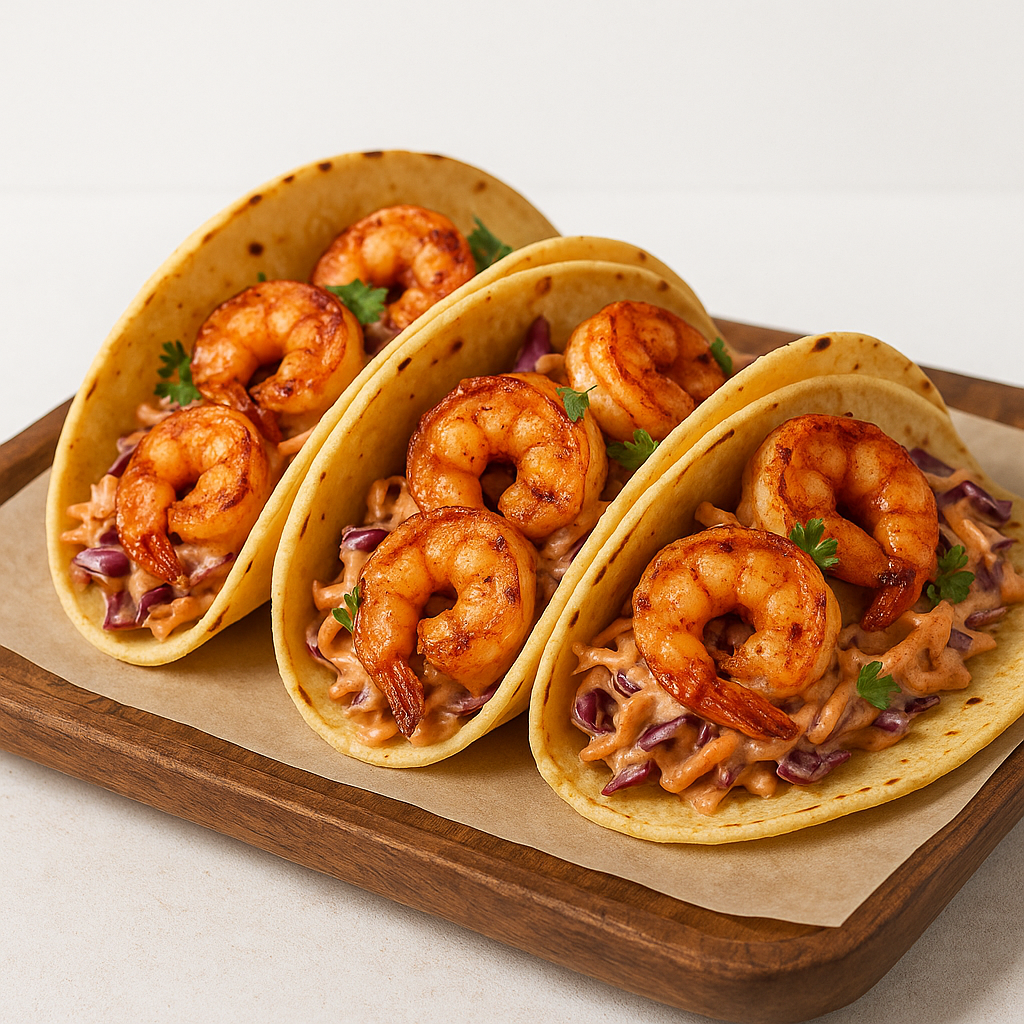 Baja Shrimp Tacos with Smoky Chipotle Slaw