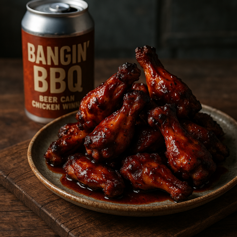 Bangin’ BBQ Beer Can Chicken Wings