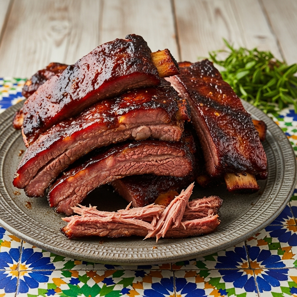 Blast ‘n’ Baste Smoky BBQ Beef Ribs