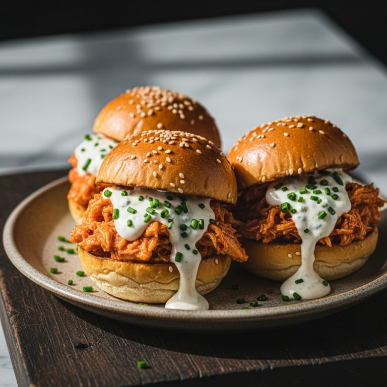 Blazin’ Buffalo Chicken Sliders with Blue Cheese Aioli