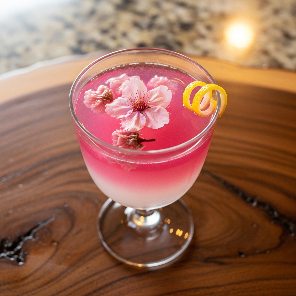 Blossoming Spring: A Japanese Vegetarian Sakura Mocktail