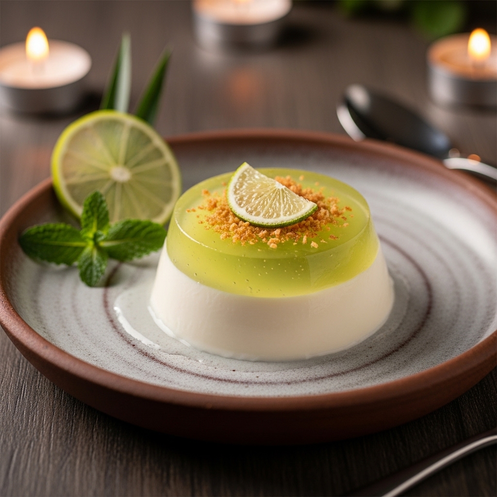 Brazilian Coconut Caipirinha Panna Cotta