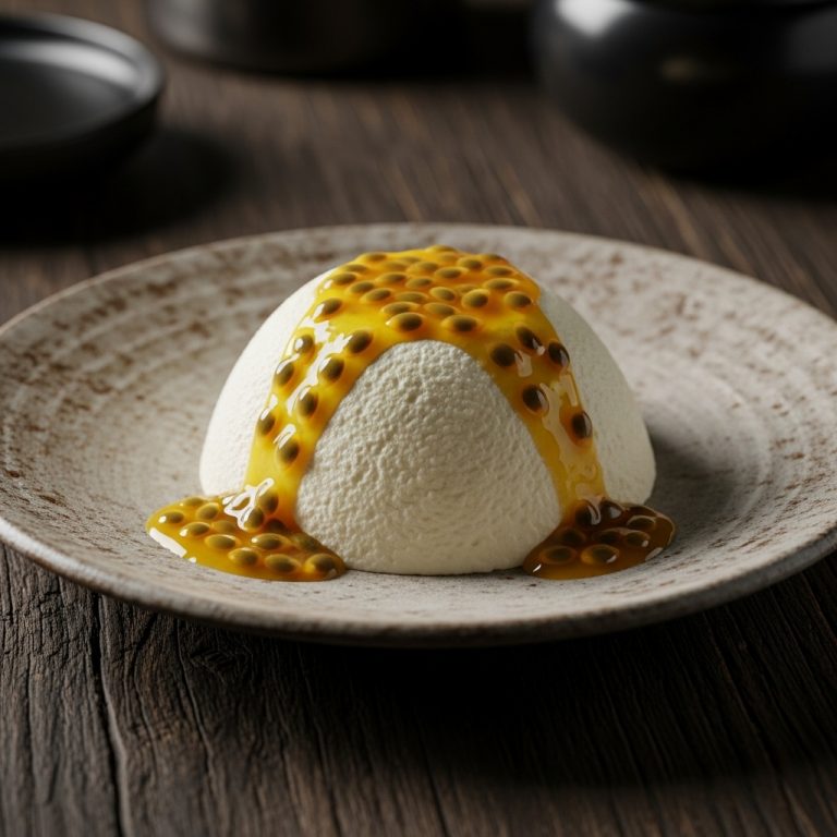 Brazilian Coconut Mousse with Passion Fruit Sauce