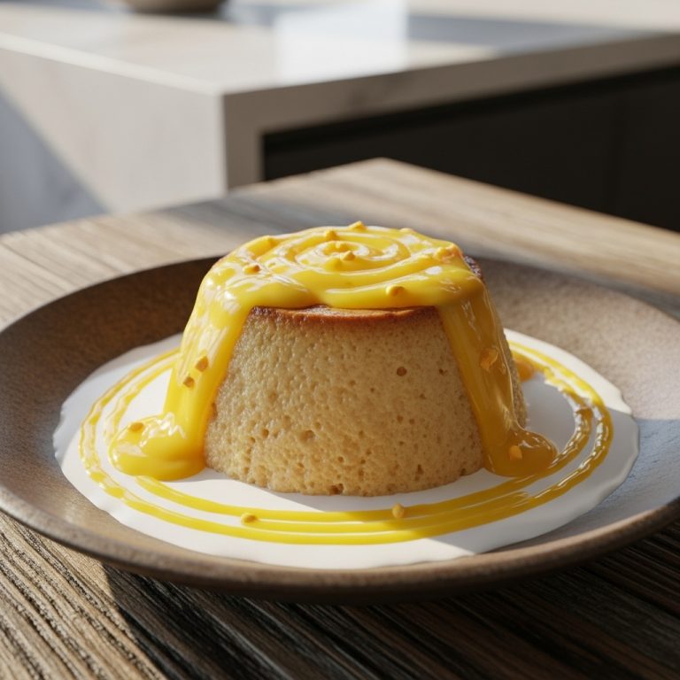 Brazilian Coconut Tres Leches Pudding with Mango Coulis