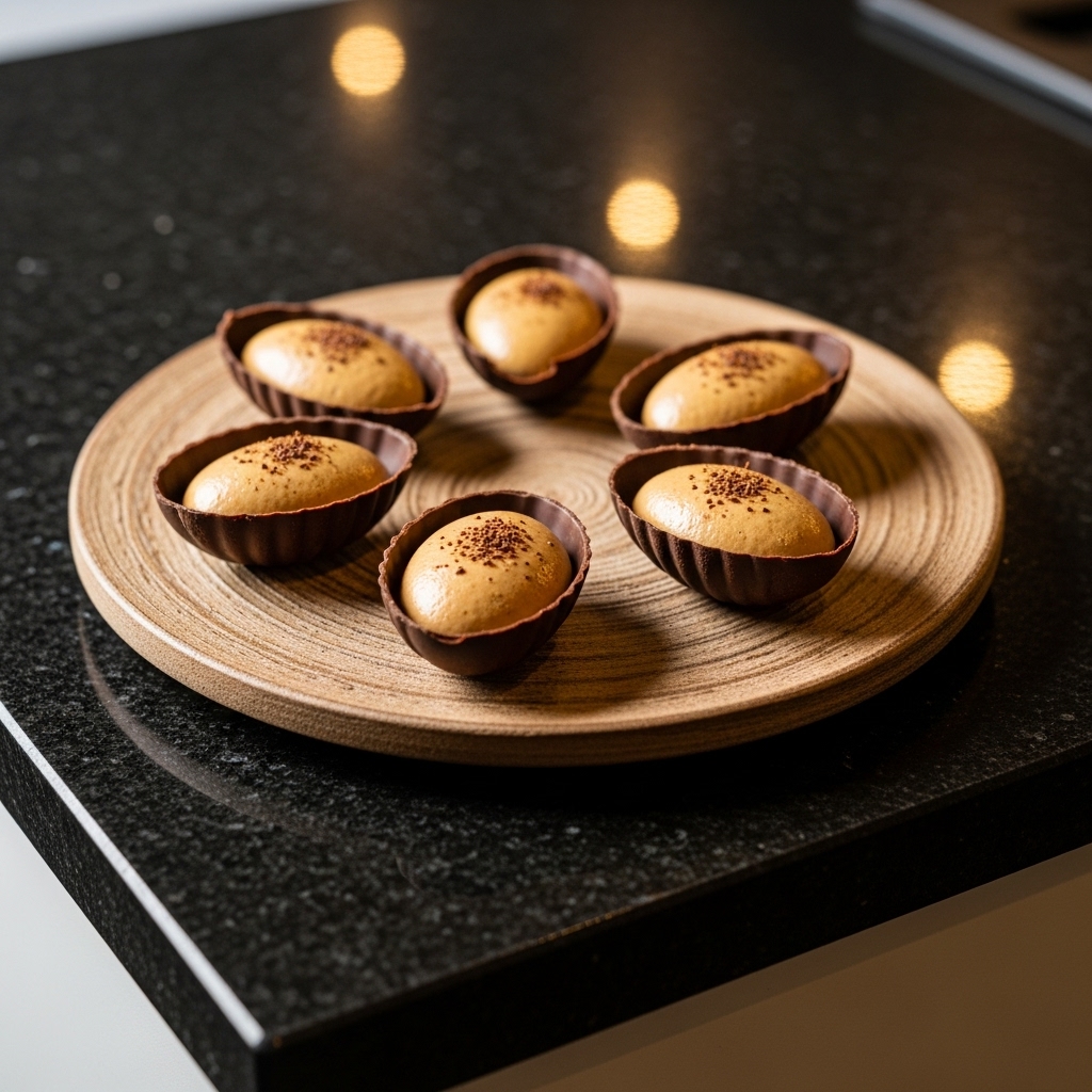 Brazilian Coffee Mousse in Chocolate Shells