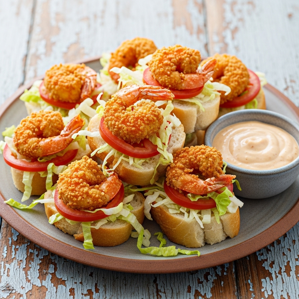 Cajun Gluten-Free Shrimp Po’boy Bites with Zesty Remoulade Sauce