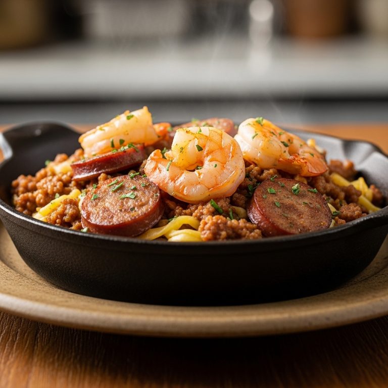 Cajun Shrimp and Sausage Keto Brunch Skillet – A New Orleans Inspired Low Carb Delight