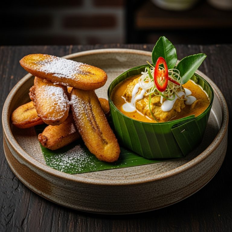 Cambodian Brunch Delight: Amok Trei Sangkay with Crunchy Banana Fritters