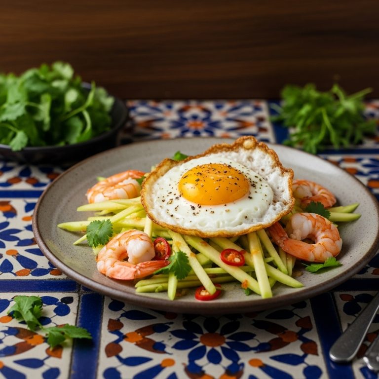 Cambodian Keto Green Mango Salad With Prawns & Fried Eggs – A Sensational Low-Carb Experience