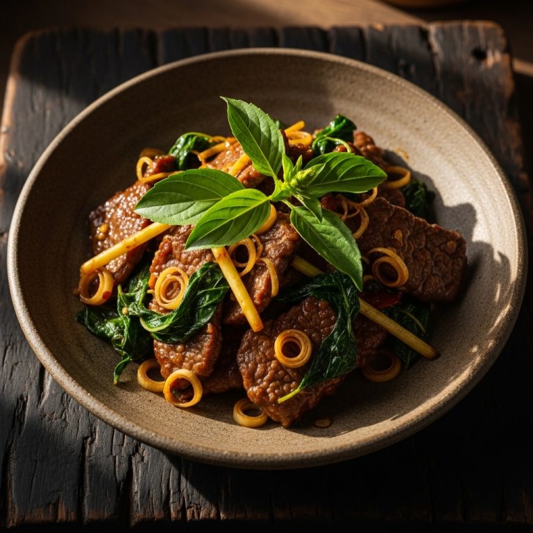 Cambodian Keto Stir-Fried Beef with Lemongrass and Holy Basil