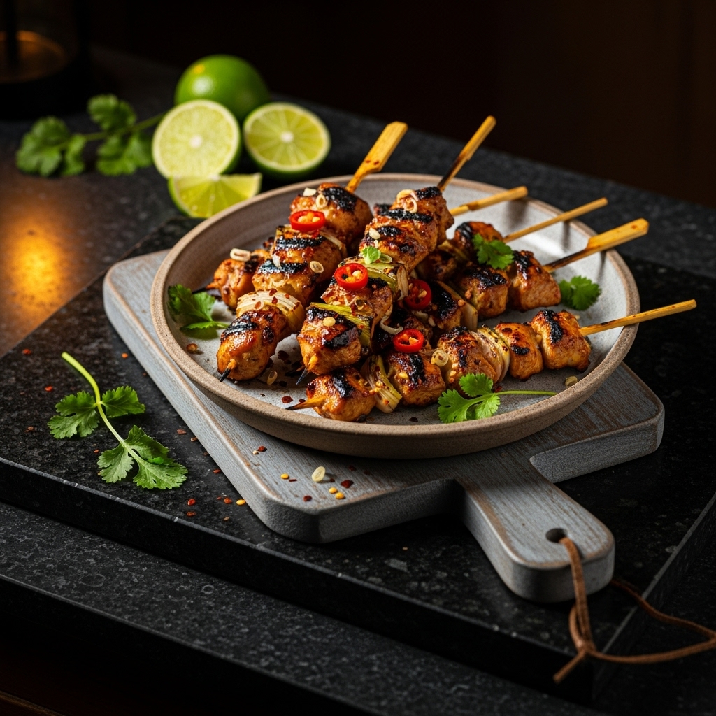 Cambodian Spicy Lemon Grass Chicken Skewers (Gluten-Free Paleo Recipe)