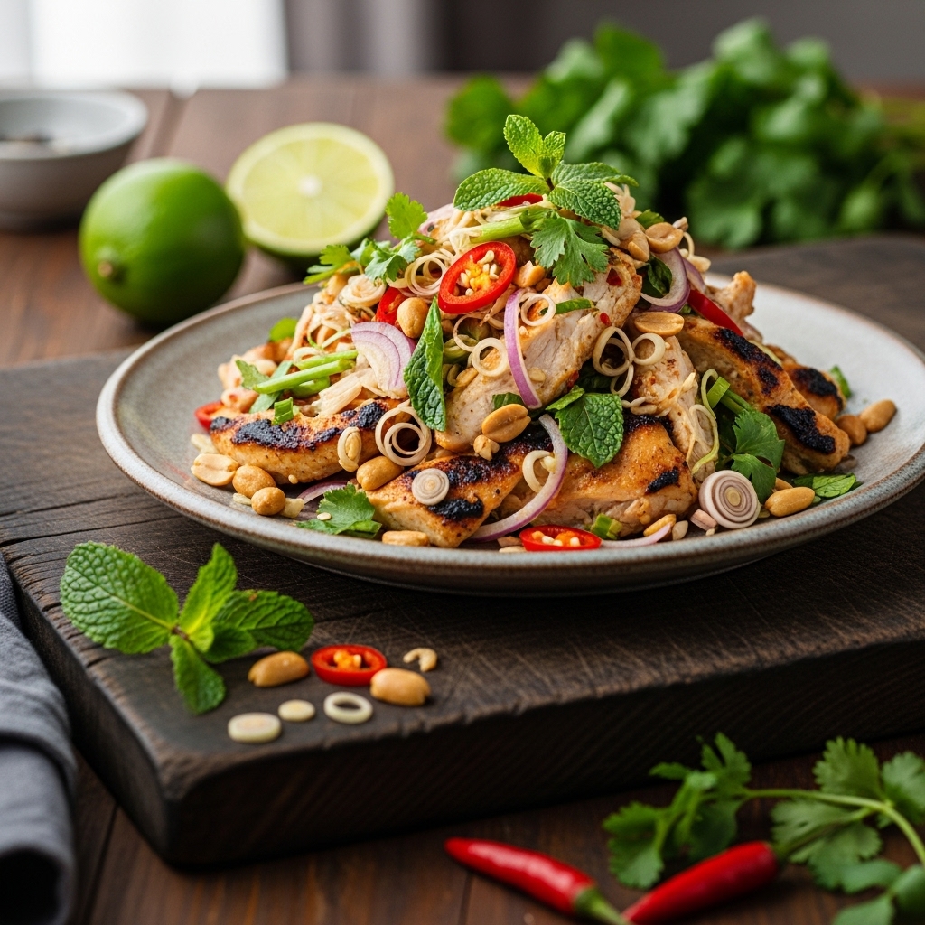Cambodian Spicy Lemongrass Chicken Salad (Paleo-Friendly)