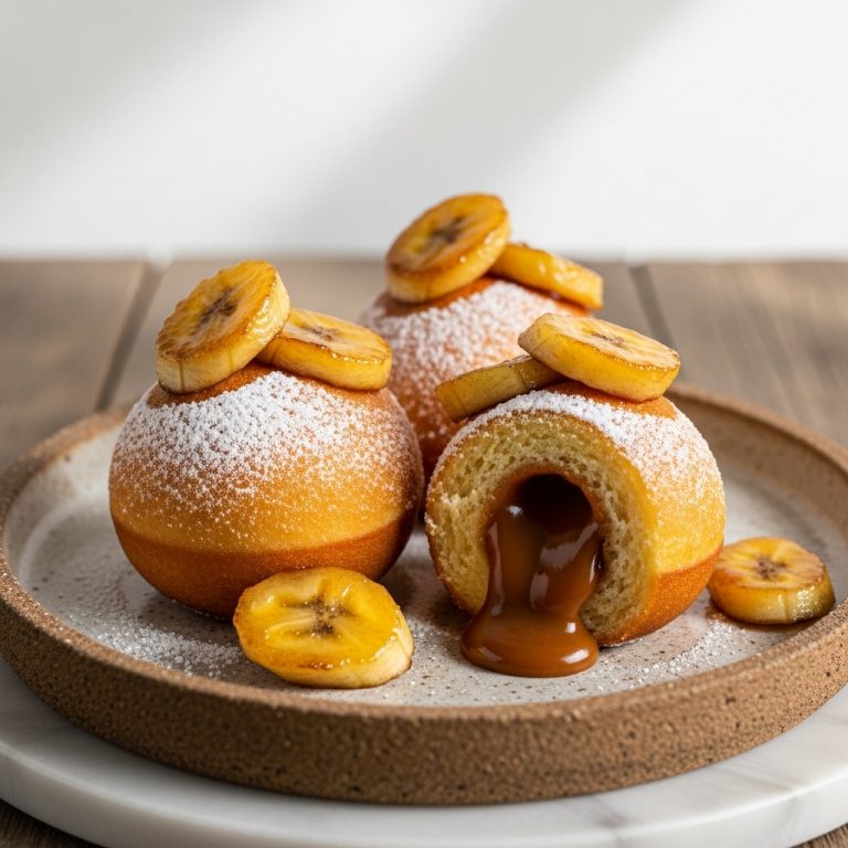 Caramelized Banana Bombolini with Dulce de Leche