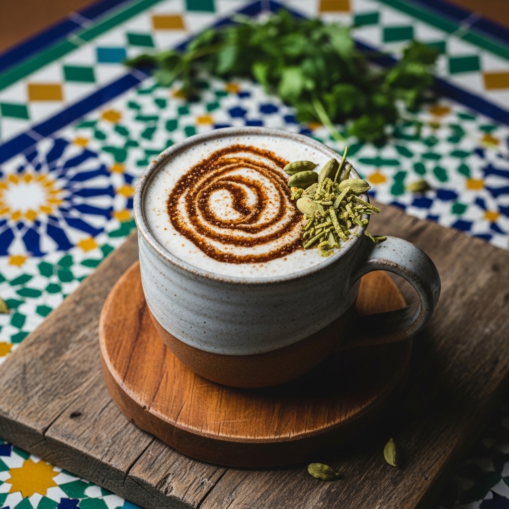Cardamom-Infused Milkshake with Spiced Drizzle
