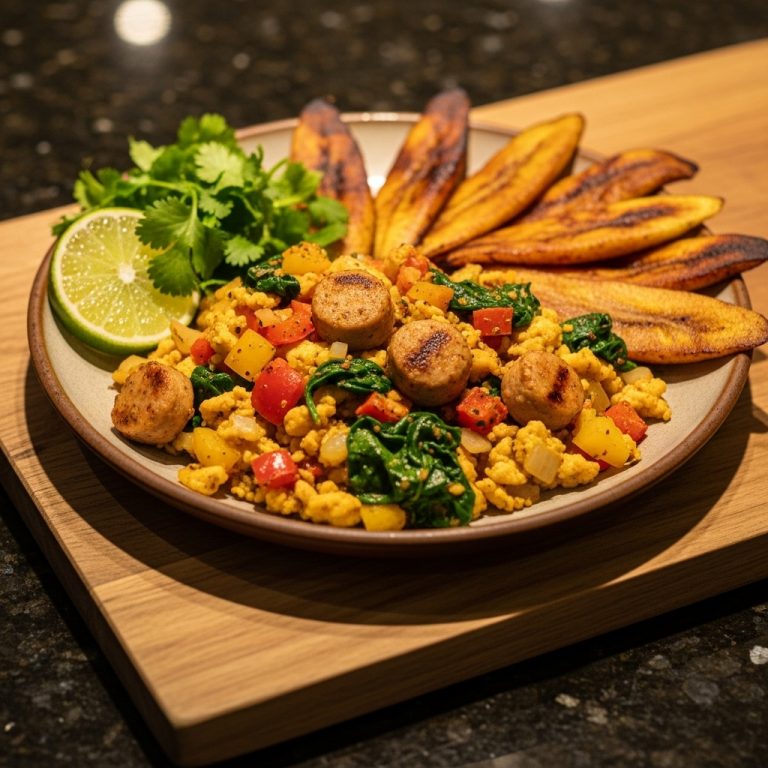Caribbean Breakfast Scramble with Grilled Plantains – Paleo & Gluten-Free
