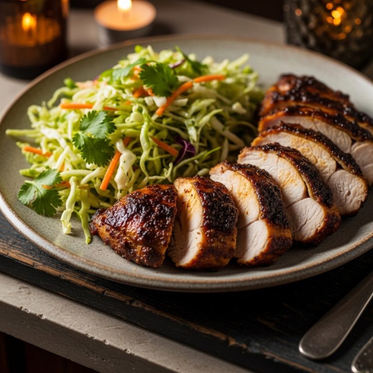 Caribbean Jerk Chicken with Cilantro Lime Coleslaw – Keto Friendly Dinner Recipe