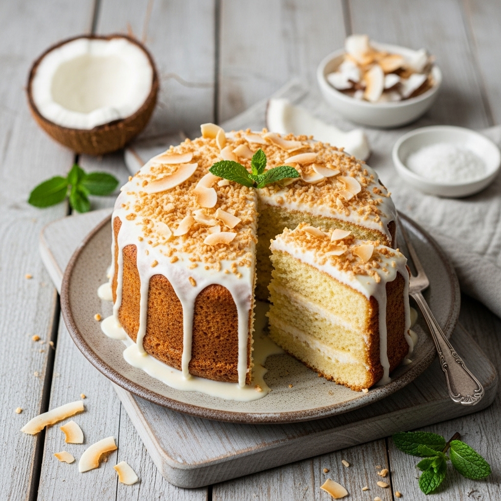 Caribbean Paleo Coconut Tres Leches Cake