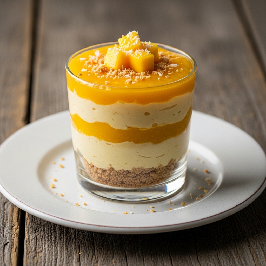 Caribbean Vegan Mango Cheesecake Parfait