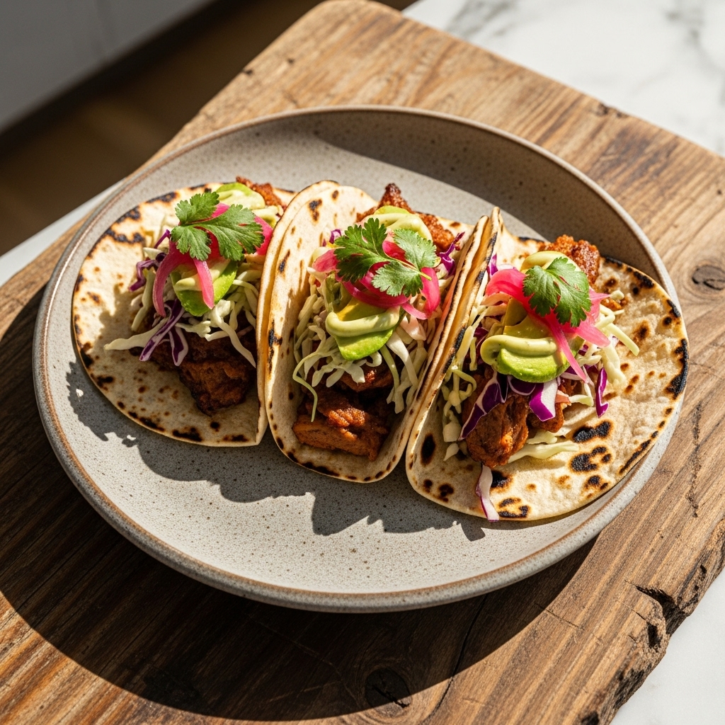 “Carnitas Fusion Tacos”