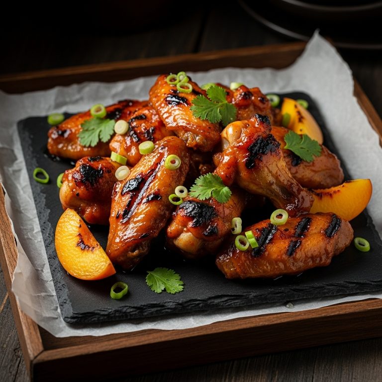 Carolina Peach BBQ Chicken Wings