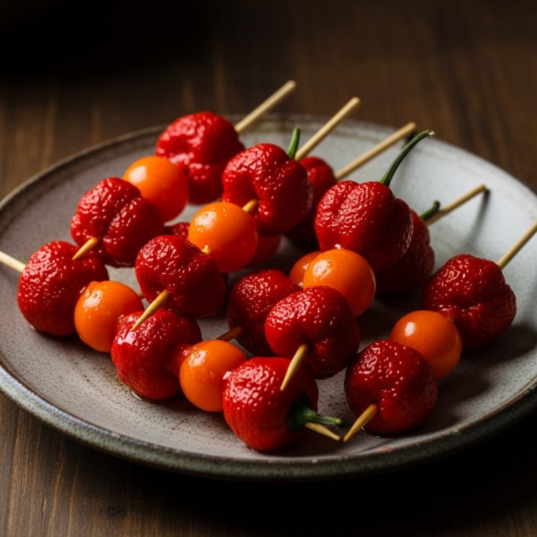 Carolina Reaper Fireball Skewers