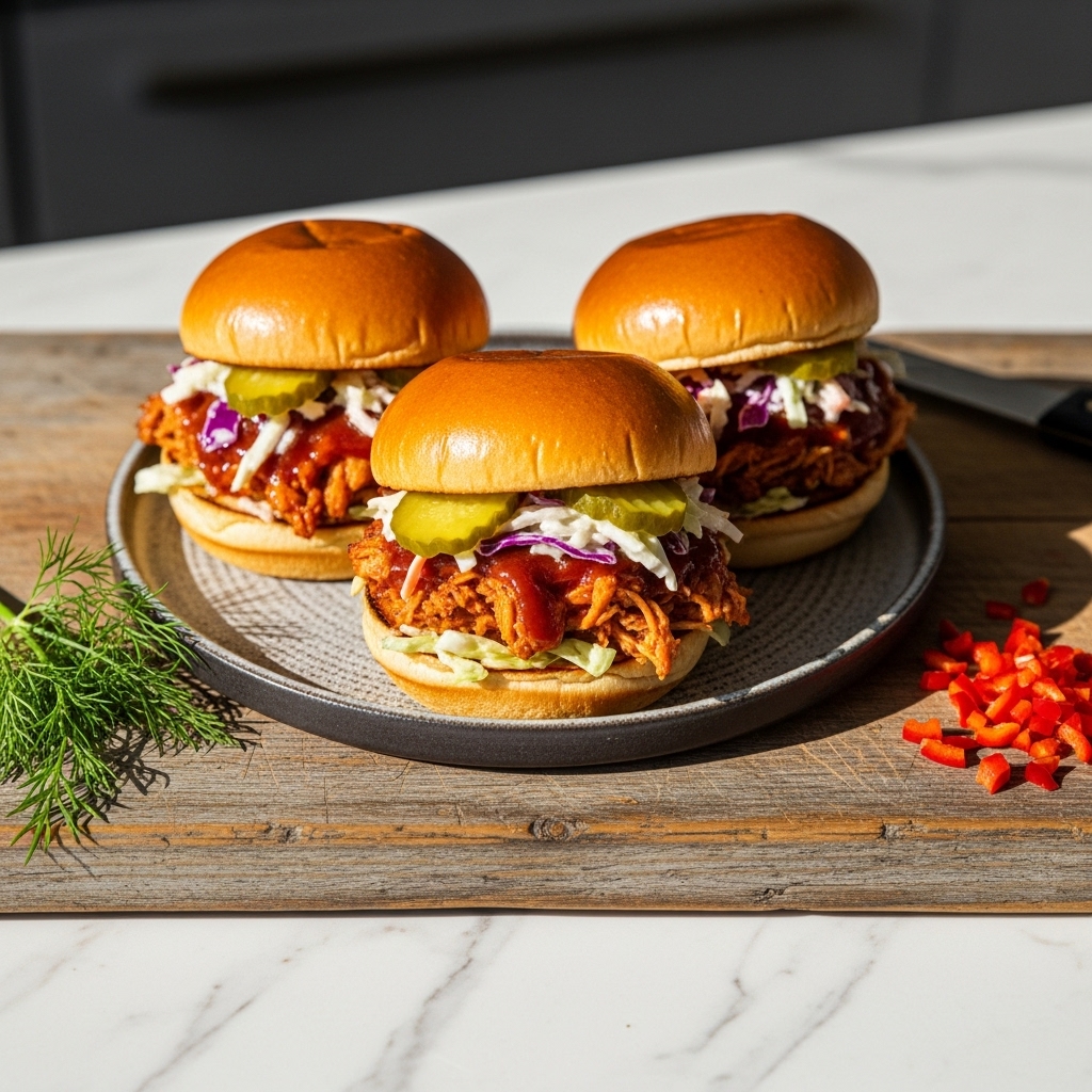 Carolina-Style Smoky BBQ Chicken Sliders