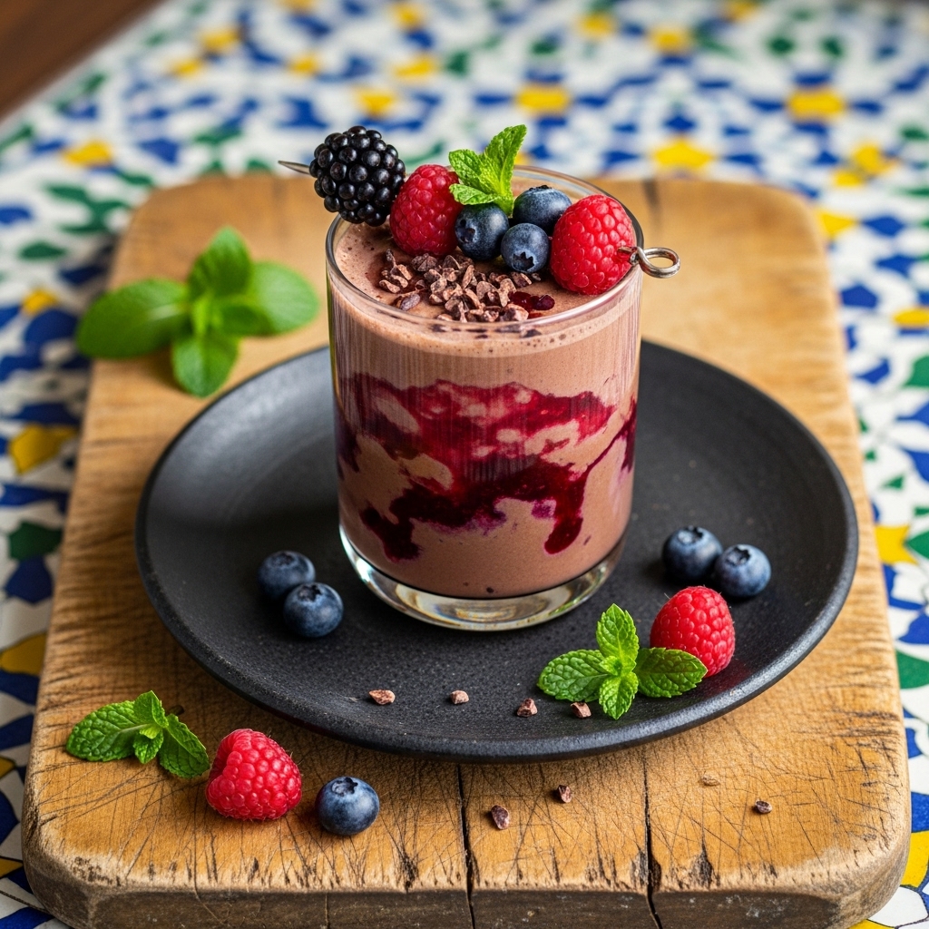 Celestial Bliss: A Gluten-Free Chocolate and Berry Mocktail