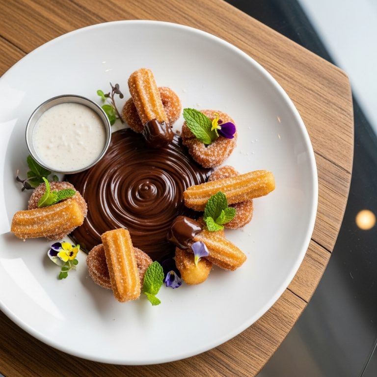 Celestial Churros con Leche de Coco y Chocolate Fondue