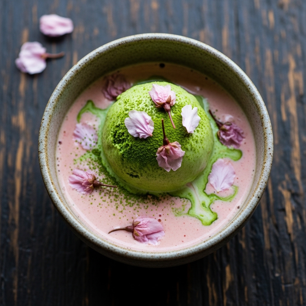 Cherry Blossom Matcha Affogato