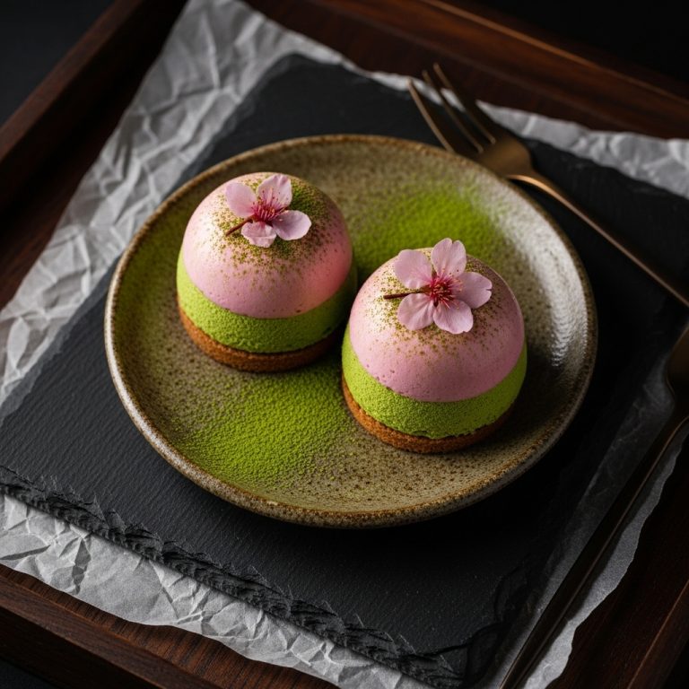 Cherry Blossom Matcha Mousse Cakes