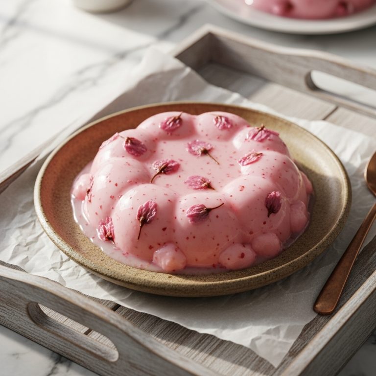 Cherry Blossom Mochi Pudding