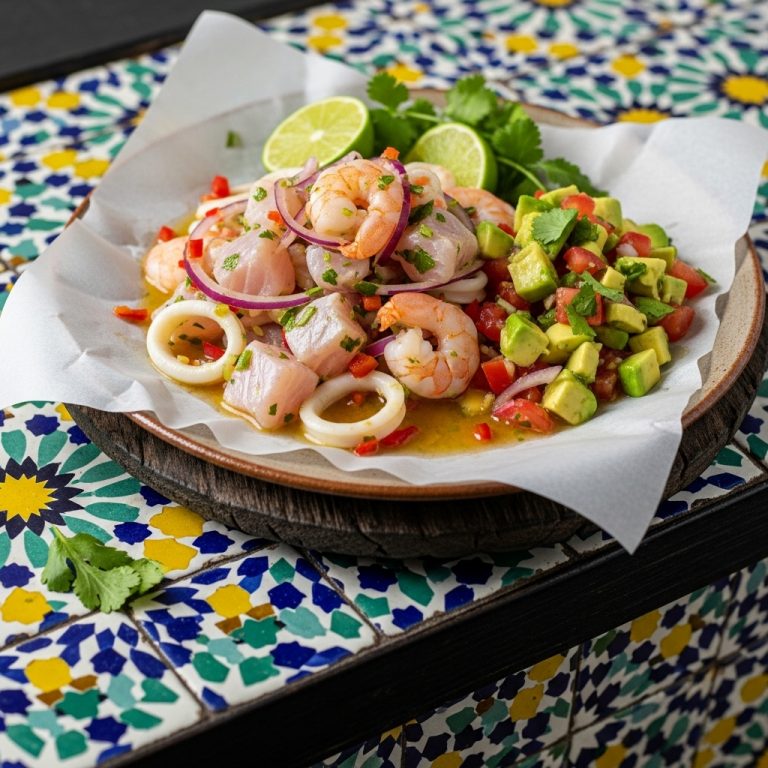 Chilean Seafood Ceviche with Fresh Avocado Salsa (Paleo)