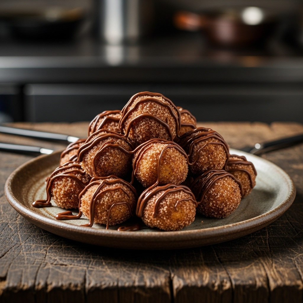 Chocolate-Cinnamon Churro Bites